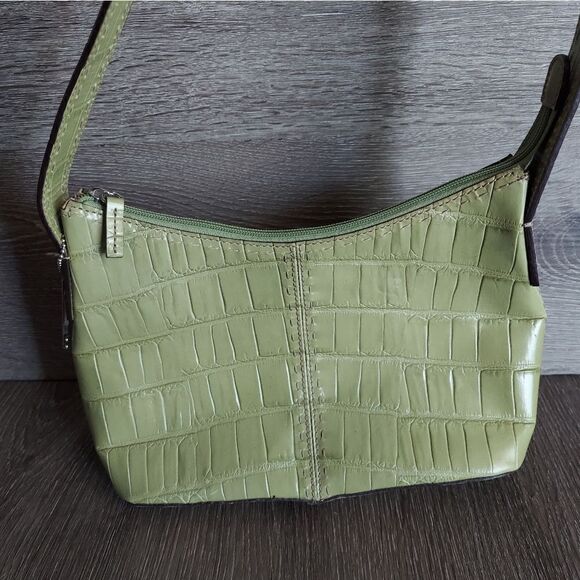 Fossil Green Croc Embossed Leather Bag - Picture 3 of 9